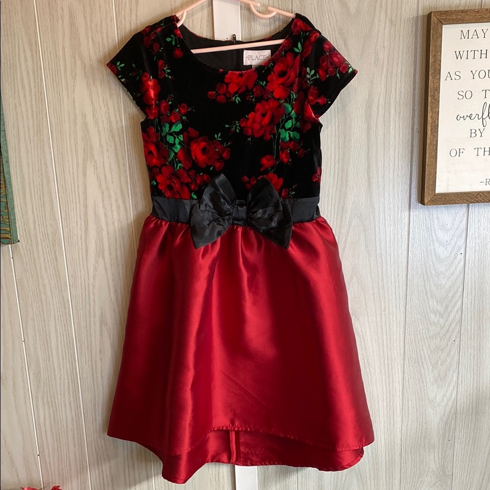 Rare Editions Black and Red Fit and Flare Dress